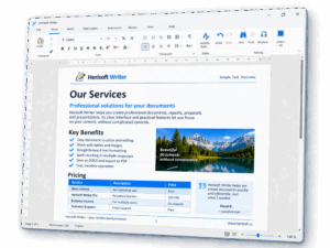 Open a DOCX file without Microsoft Word using Herisoft Writer on Windows